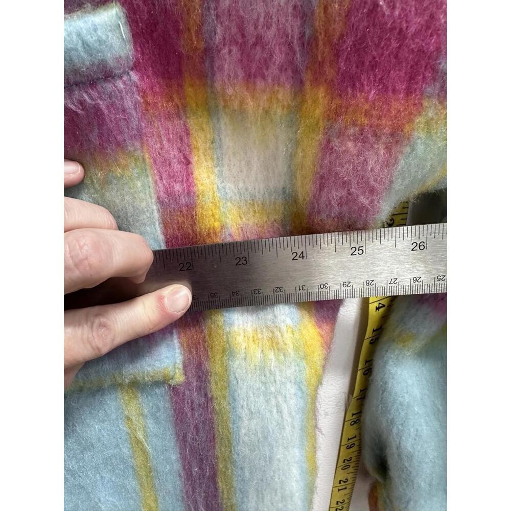 DAVI & DANI Pastel Plaid Teddy Jacket in Mint, Pink & Yellow - Picture 4 of 6